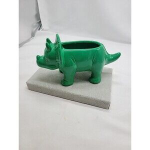 Garden Dinosaur Ceramic Green Decor Figure Horizon Group USA 9" Length 5" Tall